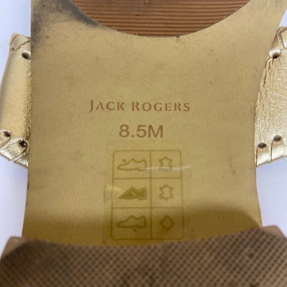 Jack Rogers Leather Thong Gold Metallic Sandals Shoes Size 8.5 - Picture 11 of 11